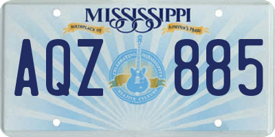 MS license plate AQZ885