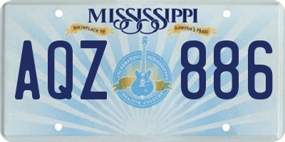 MS license plate AQZ886