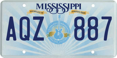 MS license plate AQZ887