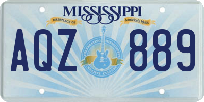 MS license plate AQZ889