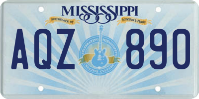 MS license plate AQZ890