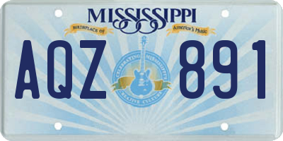 MS license plate AQZ891