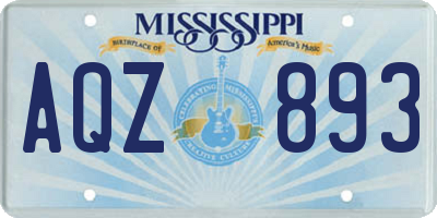 MS license plate AQZ893