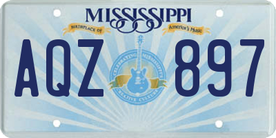 MS license plate AQZ897