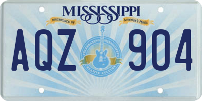 MS license plate AQZ904