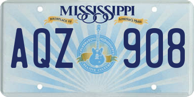 MS license plate AQZ908