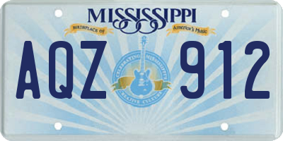 MS license plate AQZ912