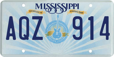 MS license plate AQZ914