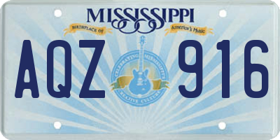 MS license plate AQZ916