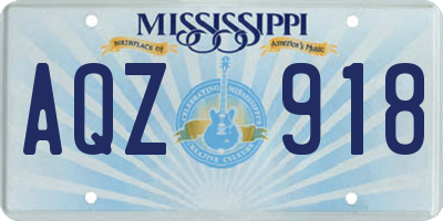 MS license plate AQZ918