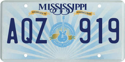 MS license plate AQZ919