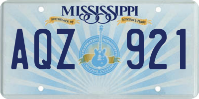 MS license plate AQZ921