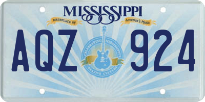 MS license plate AQZ924