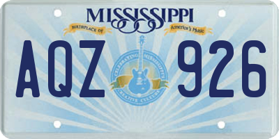 MS license plate AQZ926