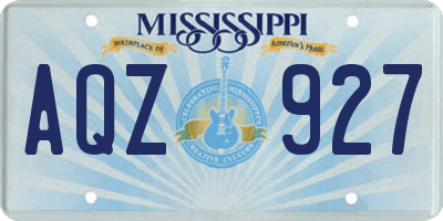 MS license plate AQZ927