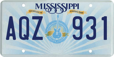 MS license plate AQZ931