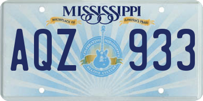 MS license plate AQZ933