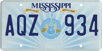 MS license plate AQZ934