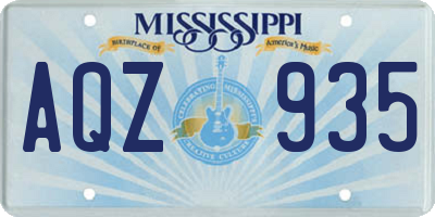 MS license plate AQZ935