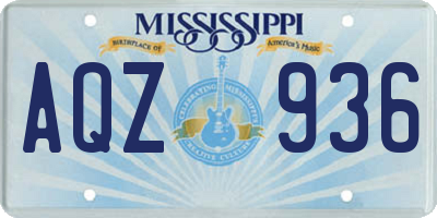 MS license plate AQZ936