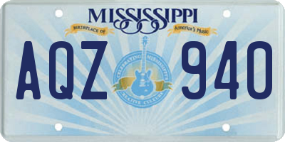 MS license plate AQZ940