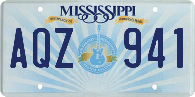 MS license plate AQZ941