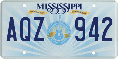 MS license plate AQZ942