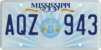 MS license plate AQZ943