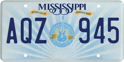 MS license plate AQZ945