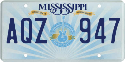 MS license plate AQZ947