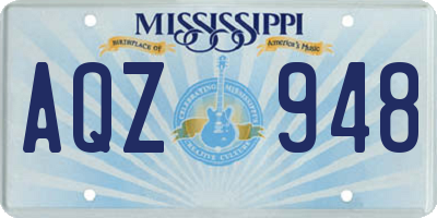 MS license plate AQZ948