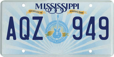 MS license plate AQZ949