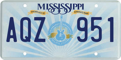 MS license plate AQZ951