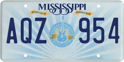 MS license plate AQZ954