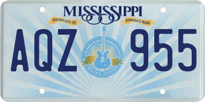 MS license plate AQZ955