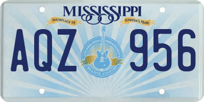 MS license plate AQZ956