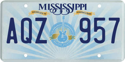 MS license plate AQZ957