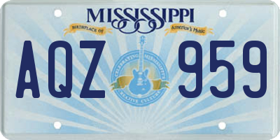 MS license plate AQZ959