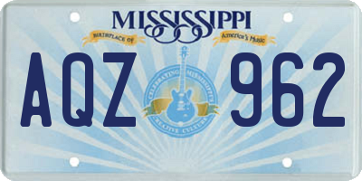MS license plate AQZ962