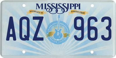 MS license plate AQZ963