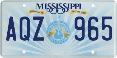 MS license plate AQZ965