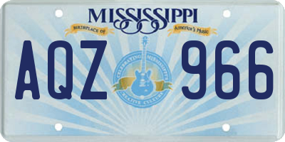 MS license plate AQZ966