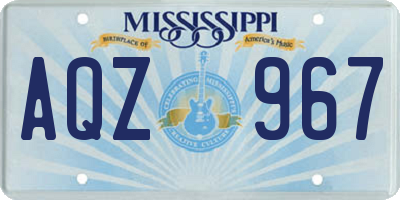 MS license plate AQZ967