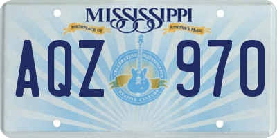 MS license plate AQZ970