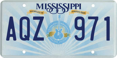 MS license plate AQZ971