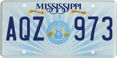 MS license plate AQZ973