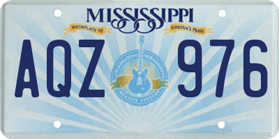 MS license plate AQZ976