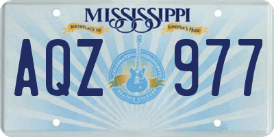MS license plate AQZ977