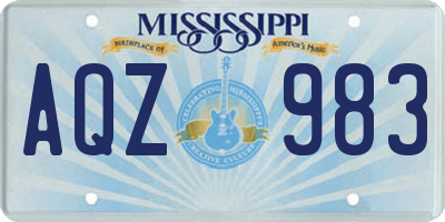 MS license plate AQZ983