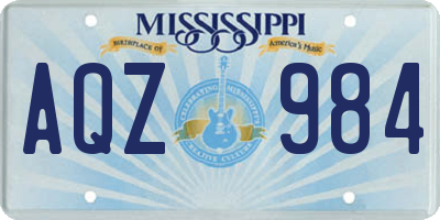 MS license plate AQZ984